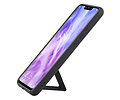 Grip Stand Hardcase Backcover - Telefoonhoesje - Achterkant Hoesje - Geschikt voor Huawei Nova 3 - Zwart