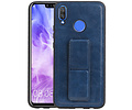 Grip Stand Hardcase Backcover - Telefoonhoesje - Achterkant Hoesje - Geschikt voor Huawei Nova 3 - Blauw