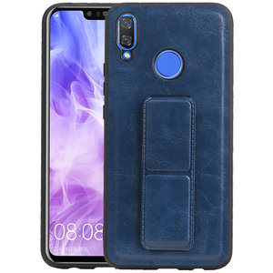 Grip Stand Hardcase Backcover - Telefoonhoesje - Achterkant Hoesje - Geschikt voor Huawei Nova 3 - Blauw