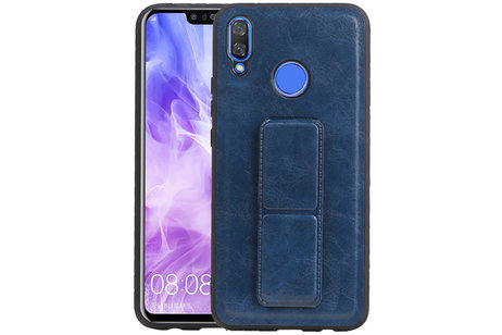 Grip Stand Hardcase Backcover - Telefoonhoesje - Achterkant Hoesje - Geschikt voor Huawei Nova 3 - Blauw