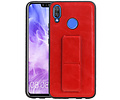 Grip Stand Hardcase Backcover - Telefoonhoesje - Achterkant Hoesje - Geschikt voor Huawei Nova 3 - Rood