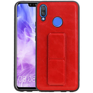 Grip Stand Hardcase Backcover - Telefoonhoesje - Achterkant Hoesje - Geschikt voor Huawei Nova 3 - Rood