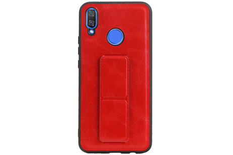 Grip Stand Hardcase Backcover - Telefoonhoesje - Achterkant Hoesje - Geschikt voor Huawei Nova 3 - Rood