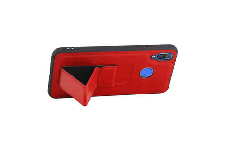 Grip Stand Hardcase Backcover - Telefoonhoesje - Achterkant Hoesje - Geschikt voor Huawei Nova 3 - Rood