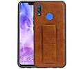 Grip Stand Hardcase Backcover - Telefoonhoesje - Achterkant Hoesje - Geschikt voor Huawei Nova 3 - Bruin