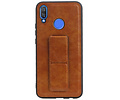 Grip Stand Hardcase Backcover - Telefoonhoesje - Achterkant Hoesje - Geschikt voor Huawei Nova 3 - Bruin