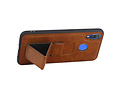 Grip Stand Hardcase Backcover - Telefoonhoesje - Achterkant Hoesje - Geschikt voor Huawei Nova 3 - Bruin