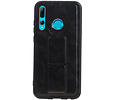 Grip Stand Hardcase Backcover - Telefoonhoesje - Achterkant Hoesje - Geschikt voor Huawei P Smart Plus - Zwart