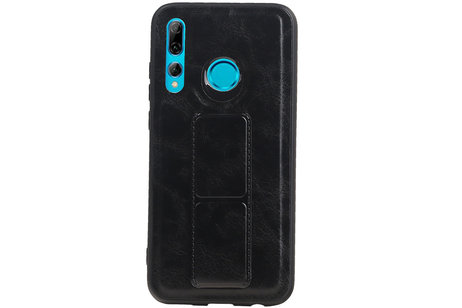 Grip Stand Hardcase Backcover - Telefoonhoesje - Achterkant Hoesje - Geschikt voor Huawei P Smart Plus - Zwart