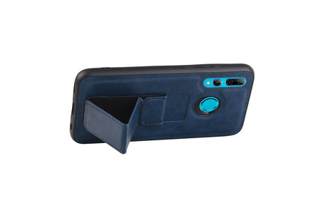 Grip Stand Hardcase Backcover - Telefoonhoesje - Achterkant Hoesje - Geschikt voor Huawei P Smart Plus - Blauw