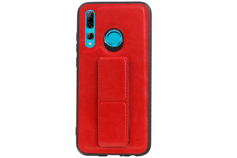 Grip Stand Hardcase Backcover - Telefoonhoesje - Achterkant Hoesje - Geschikt voor Huawei P Smart Plus - Rood