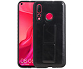 Grip Stand Hardcase Backcover - Telefoonhoesje - Achterkant Hoesje - Geschikt voor Huawei Nova 4 - Zwart