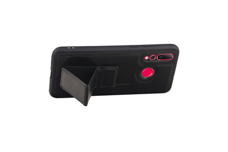 Grip Stand Hardcase Backcover - Telefoonhoesje - Achterkant Hoesje - Geschikt voor Huawei Nova 4 - Zwart