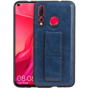 BAOHU Grip Stand Hardcase Backcover - Telefoonhoesje - Achterkant Hoesje - Geschikt voor Huawei Nova 4 - Blauw