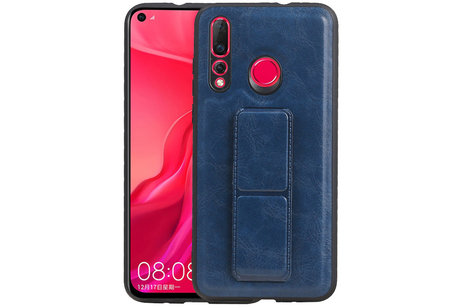 Grip Stand Hardcase Backcover - Telefoonhoesje - Achterkant Hoesje - Geschikt voor Huawei Nova 4 - Blauw