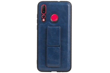 BAOHU Grip Stand Hardcase Backcover - Telefoonhoesje - Achterkant Hoesje - Geschikt voor Huawei Nova 4 - Blauw
