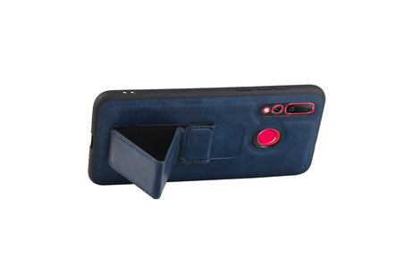 Grip Stand Hardcase Backcover - Telefoonhoesje - Achterkant Hoesje - Geschikt voor Huawei Nova 4 - Blauw