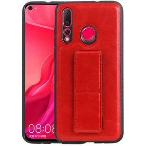 BAOHU Grip Stand Hardcase Backcover - Telefoonhoesje - Achterkant Hoesje - Geschikt voor Huawei Nova 4 - Rood