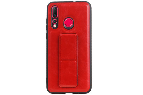 Grip Stand Hardcase Backcover - Telefoonhoesje - Achterkant Hoesje - Geschikt voor Huawei Nova 4 - Rood