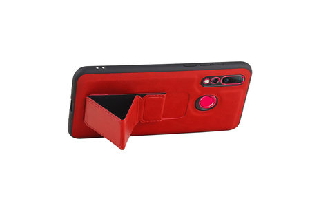 BAOHU Grip Stand Hardcase Backcover - Telefoonhoesje - Achterkant Hoesje - Geschikt voor Huawei Nova 4 - Rood