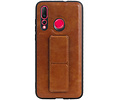 BAOHU Grip Stand Hardcase Backcover - Telefoonhoesje - Achterkant Hoesje - Geschikt voor Huawei Nova 4 - Bruin