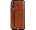 Grip Stand Hardcase Backcover - Telefoonhoesje - Achterkant Hoesje - Geschikt voor Huawei Nova 4 - Bruin