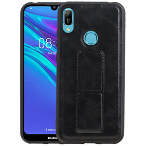 BAOHU Grip Stand Hardcase Backcover - Telefoonhoesje - Achterkant Hoesje - Geschikt voor Huawei Y6 2019 - Zwart