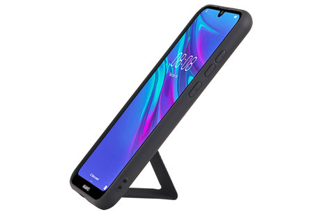 Grip Stand Hardcase Backcover - Telefoonhoesje - Achterkant Hoesje - Geschikt voor Huawei Y6 2019 - Zwart