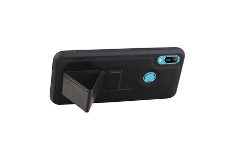 Grip Stand Hardcase Backcover - Telefoonhoesje - Achterkant Hoesje - Geschikt voor Huawei Y6 2019 - Zwart