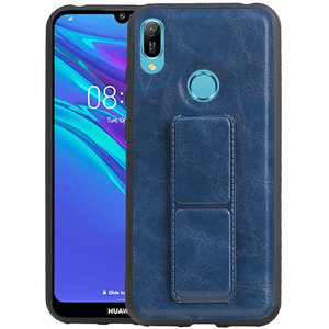 Grip Stand Hardcase Backcover - Telefoonhoesje - Achterkant Hoesje - Geschikt voor Huawei Y6 2019 - Blauw