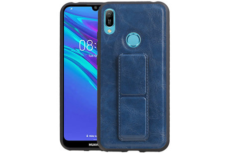 BAOHU Grip Stand Hardcase Backcover - Telefoonhoesje - Achterkant Hoesje - Geschikt voor Huawei Y6 2019 - Blauw