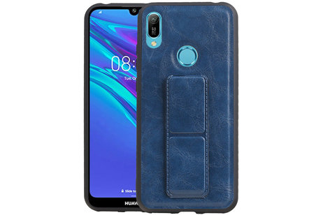 Grip Stand Hardcase Backcover - Telefoonhoesje - Achterkant Hoesje - Geschikt voor Huawei Y6 2019 - Blauw