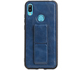 Grip Stand Hardcase Backcover - Telefoonhoesje - Achterkant Hoesje - Geschikt voor Huawei Y6 2019 - Blauw