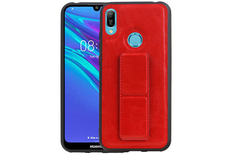 Grip Stand Hardcase Backcover - Telefoonhoesje - Achterkant Hoesje - Geschikt voor Huawei Y6 2019 - Rood