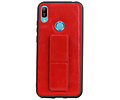 Grip Stand Hardcase Backcover - Telefoonhoesje - Achterkant Hoesje - Geschikt voor Huawei Y6 2019 - Rood