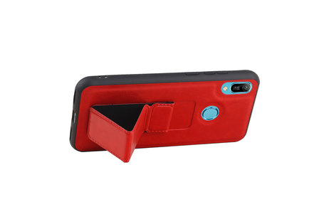 BAOHU Grip Stand Hardcase Backcover - Telefoonhoesje - Achterkant Hoesje - Geschikt voor Huawei Y6 2019 - Rood