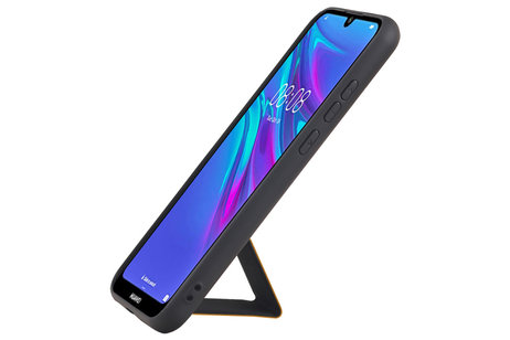 BAOHU Grip Stand Hardcase Backcover - Telefoonhoesje - Achterkant Hoesje - Geschikt voor Huawei Y6 2019 - Bruin