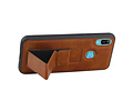 BAOHU Grip Stand Hardcase Backcover - Telefoonhoesje - Achterkant Hoesje - Geschikt voor Huawei Y6 2019 - Bruin
