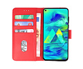 BAOHU Hoesje Geschikt voor Samsung Galaxy M40 - Kaarthouder Book Case Telefoonhoesje - Rood