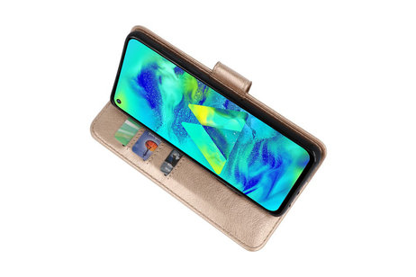 BAOHU Hoesje Geschikt voor Samsung Galaxy M40 - Kaarthouder Book Case Telefoonhoesje - Goud