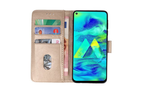 BAOHU Hoesje Geschikt voor Samsung Galaxy M40 - Kaarthouder Book Case Telefoonhoesje - Goud