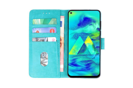 BAOHU Hoesje Geschikt voor Samsung Galaxy M40 - Kaarthouder Book Case Telefoonhoesje - Groen
