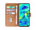 BAOHU Hoesje Geschikt voor Samsung Galaxy M40 - Kaarthouder Book Case Telefoonhoesje - Bruin