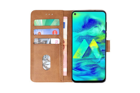 Hoesje Geschikt voor Samsung Galaxy M40 - Kaarthouder Book Case Telefoonhoesje - Bruin