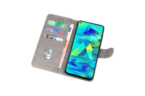 Hoesje Geschikt voor Samsung Galaxy M40 - Kaarthouder Book Case Telefoonhoesje - Grijs