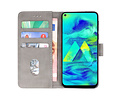 BAOHU Hoesje Geschikt voor Samsung Galaxy M40 - Kaarthouder Book Case Telefoonhoesje - Grijs