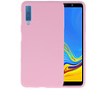 BAOHU Hoesje Geschikt voor de Samsung Galaxy A7 2018 - Backcover Color Telefoonhoesje - Roze