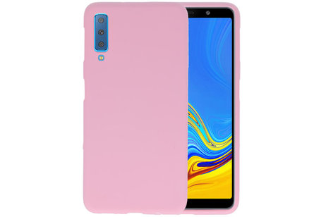 BAOHU Hoesje Geschikt voor de Samsung Galaxy A7 2018 - Backcover Color Telefoonhoesje - Roze