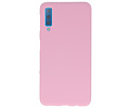 BAOHU Hoesje Geschikt voor de Samsung Galaxy A7 2018 - Backcover Color Telefoonhoesje - Roze