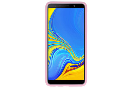 BAOHU Hoesje Geschikt voor de Samsung Galaxy A7 2018 - Backcover Color Telefoonhoesje - Roze